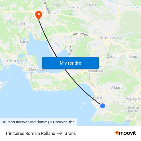 Trinitaires Romain Rolland to Grans map
