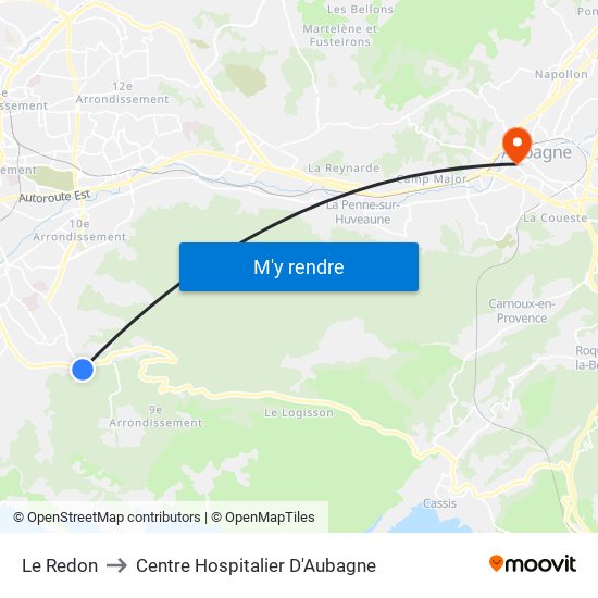 Le Redon to Centre Hospitalier D'Aubagne map