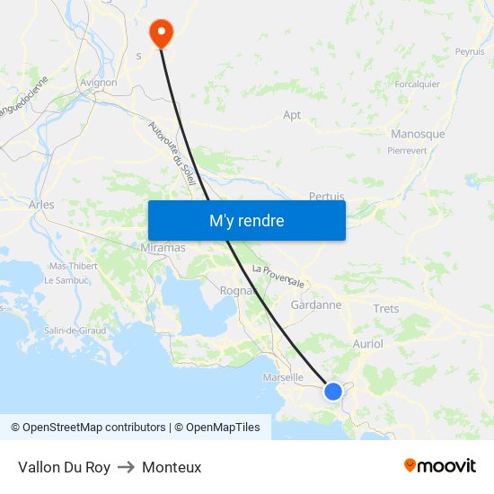 Vallon Du Roy to Monteux map