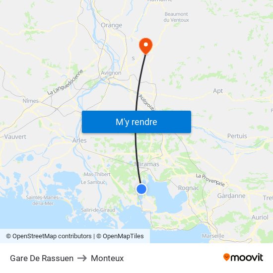 Gare De Rassuen to Monteux map