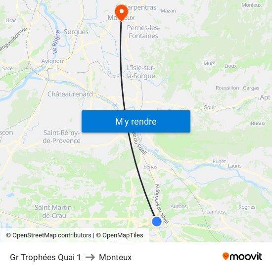 Gr Trophées Quai 1 to Monteux map