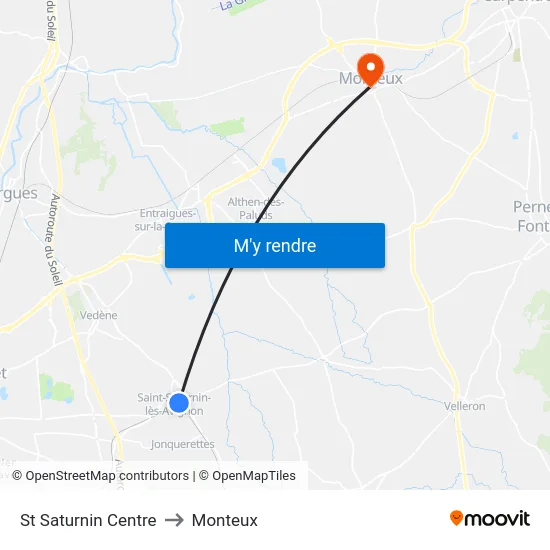 St Saturnin Centre to Monteux map