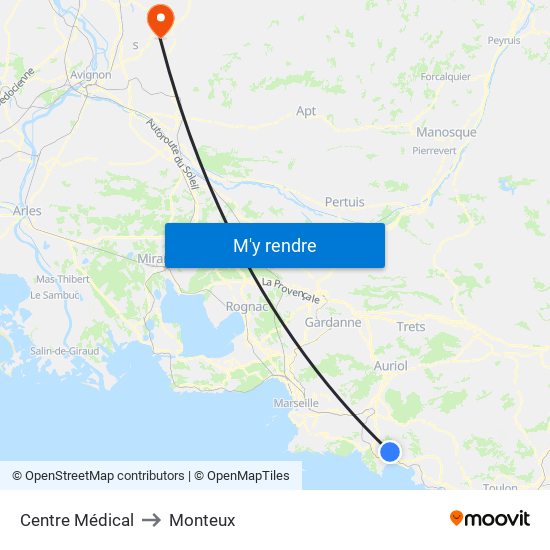 Centre Médical to Monteux map