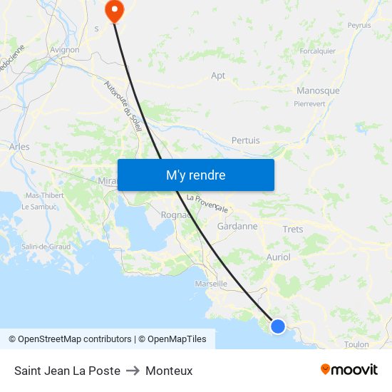 Saint Jean La Poste to Monteux map