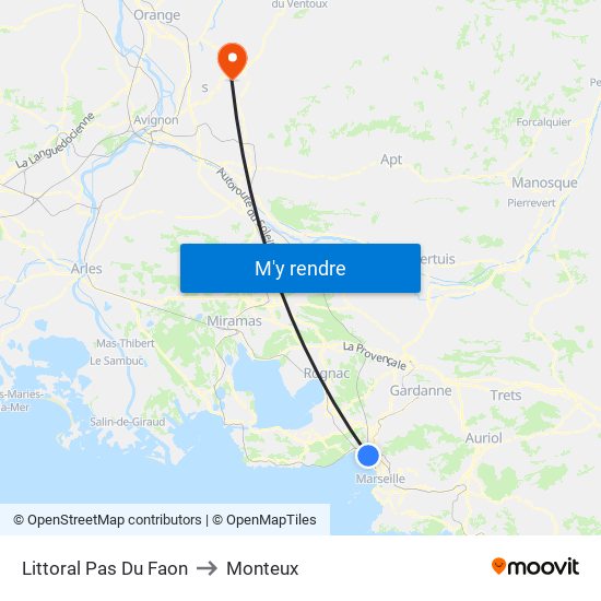 Littoral Pas Du Faon to Monteux map