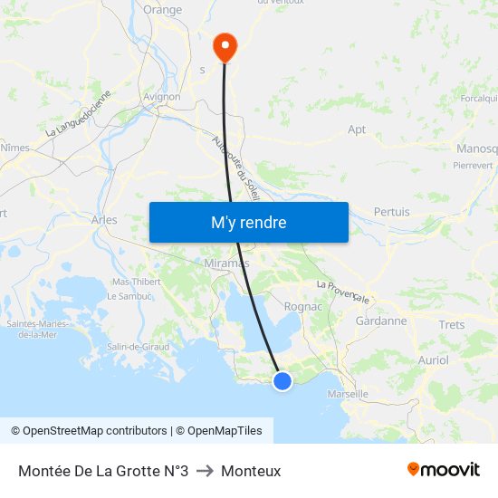 Montée De La Grotte N°3 to Monteux map