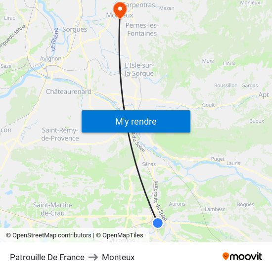 Patrouille De France to Monteux map
