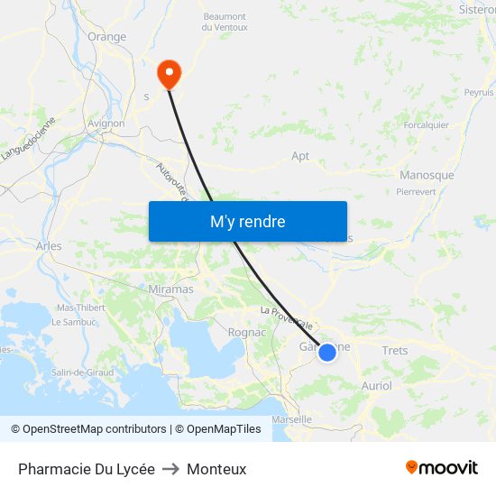 Pharmacie Du Lycée to Monteux map