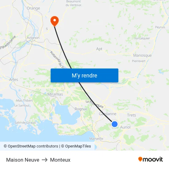 Maison Neuve to Monteux map