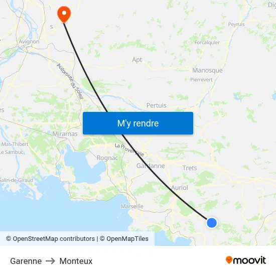 Garenne to Monteux map