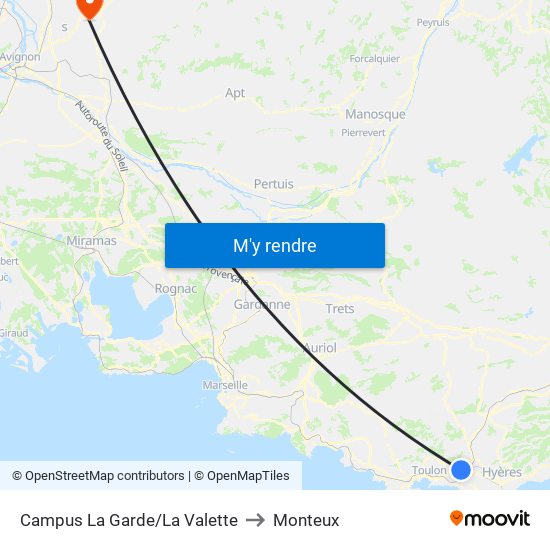 Campus La Garde/La Valette to Monteux map