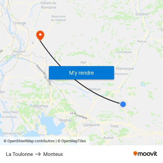 La Toulonne to Monteux map