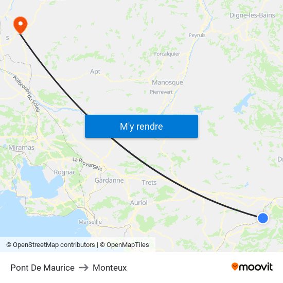 Pont De Maurice to Monteux map