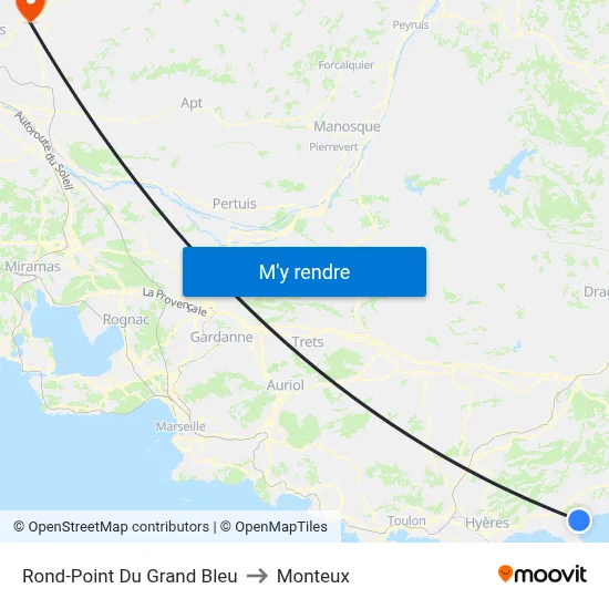 Rond-Point Du Grand Bleu to Monteux map