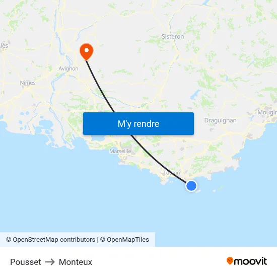 Pousset to Monteux map