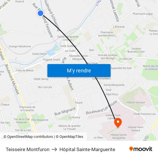 Teisseire Montfuron to Hôpital Sainte-Marguerite map