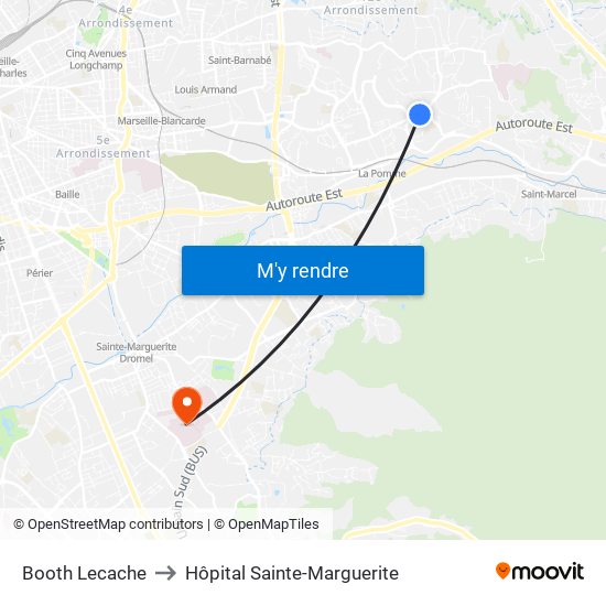 Booth Lecache to Hôpital Sainte-Marguerite map