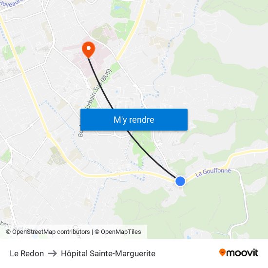 Le Redon to Hôpital Sainte-Marguerite map