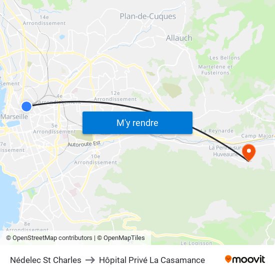 Nédelec St Charles to Hôpital Privé La Casamance map