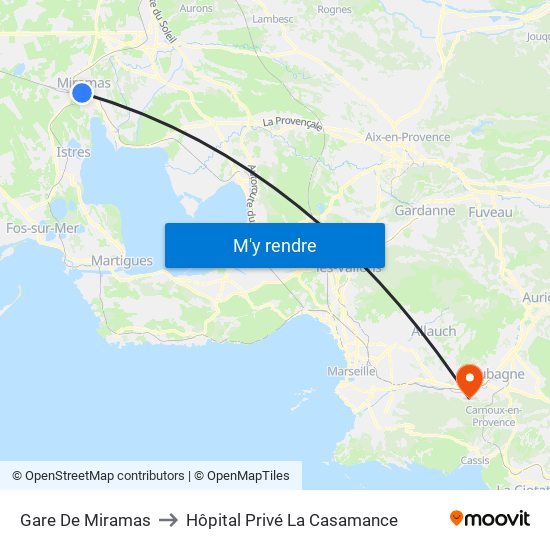 Gare De Miramas to Hôpital Privé La Casamance map