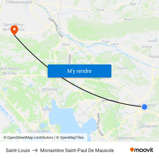 Saint-Louis to Monastère Saint-Paul De Mausole map