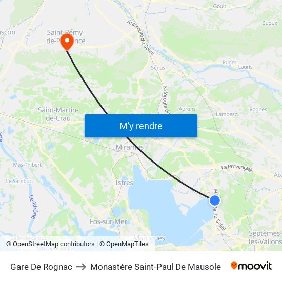 Gare De Rognac to Monastère Saint-Paul De Mausole map