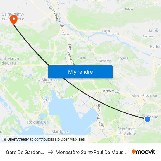 Gare De Gardanne to Monastère Saint-Paul De Mausole map