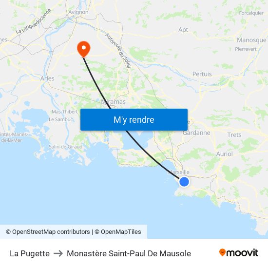 La Pugette to Monastère Saint-Paul De Mausole map