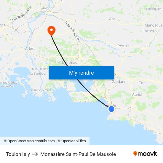 Toulon Isly to Monastère Saint-Paul De Mausole map