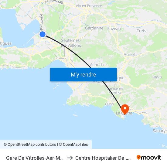 Gare De Vitrolles-Aér-Marseille to Centre Hospitalier De La Ciotat map