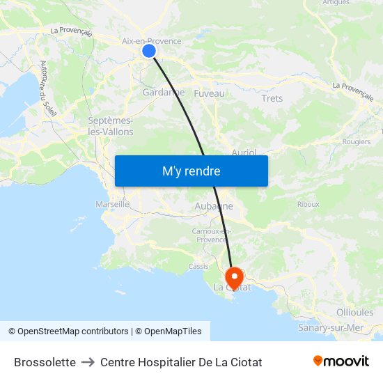 Brossolette to Centre Hospitalier De La Ciotat map