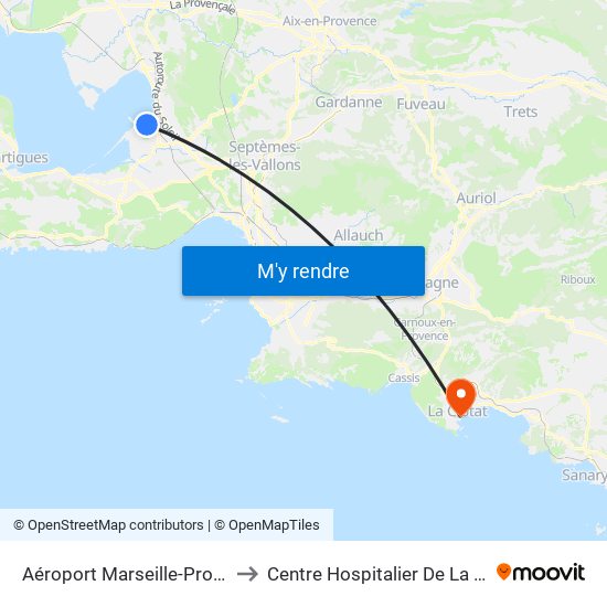 Aéroport Marseille-Provence to Centre Hospitalier De La Ciotat map