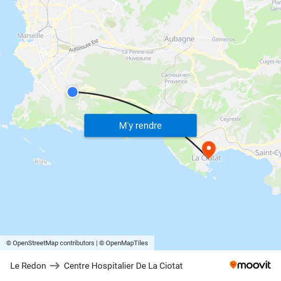Le Redon to Centre Hospitalier De La Ciotat map