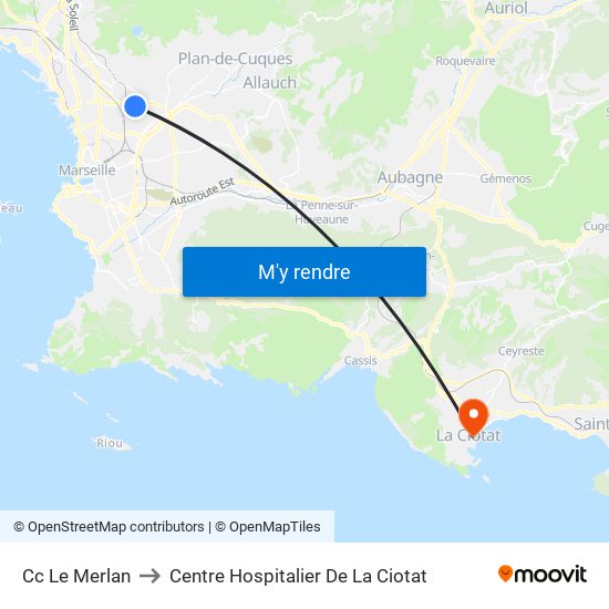 Cc Le Merlan to Centre Hospitalier De La Ciotat map