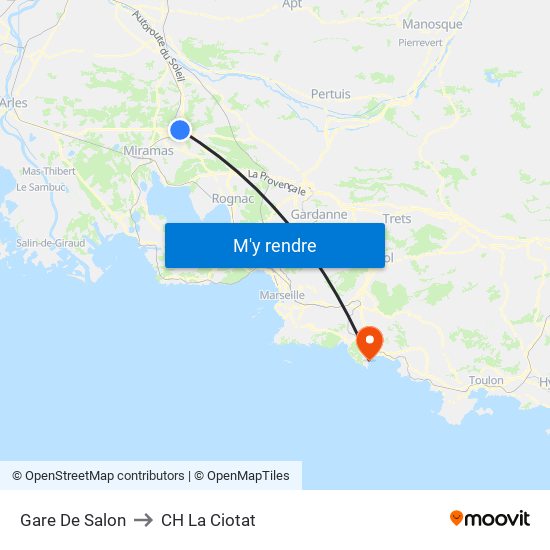 Gare De Salon to CH La Ciotat map