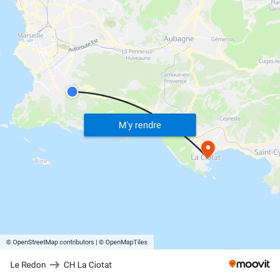 Le Redon to CH La Ciotat map