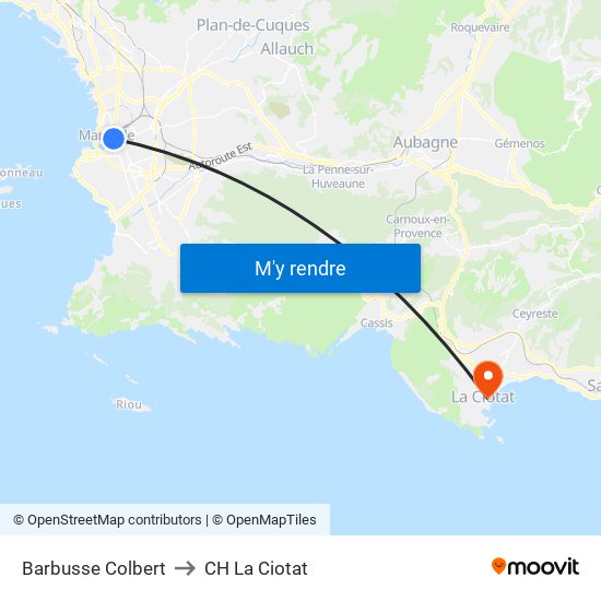 Barbusse Colbert to CH La Ciotat map