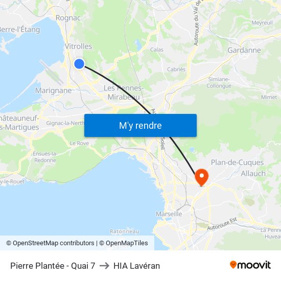 Pierre Plantée - Quai 7 to HIA Lavéran map