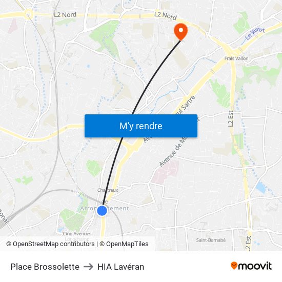Place Brossolette to HIA Lavéran map