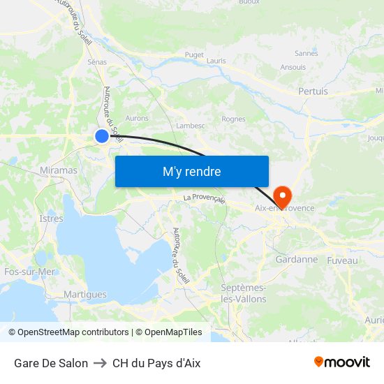 Gare De Salon to CH du Pays d'Aix map