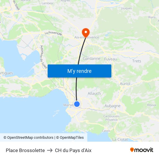 Place Brossolette to CH du Pays d'Aix map
