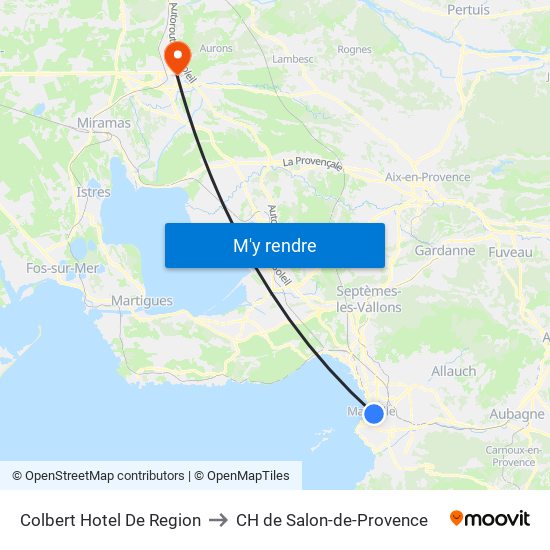 Colbert Hotel De Region to CH de Salon-de-Provence map