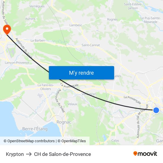 Krypton to CH de Salon-de-Provence map