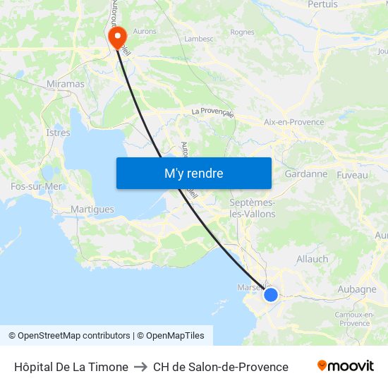 Hôpital De La Timone to CH de Salon-de-Provence map