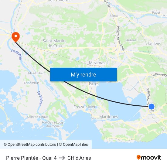 Pierre Plantée - Quai 4 to CH d'Arles map