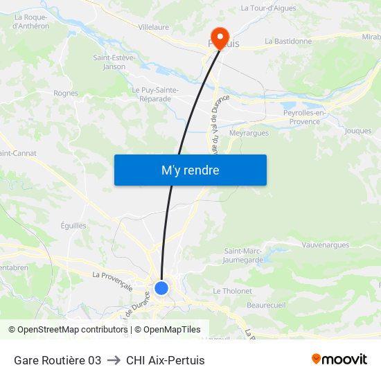 Gare Routière 03 to CHI Aix-Pertuis map
