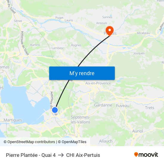 Pierre Plantée - Quai 4 to CHI Aix-Pertuis map