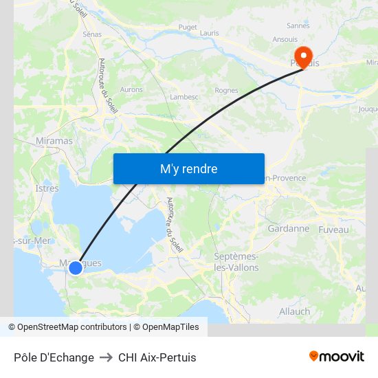 Pôle D'Echange to CHI Aix-Pertuis map