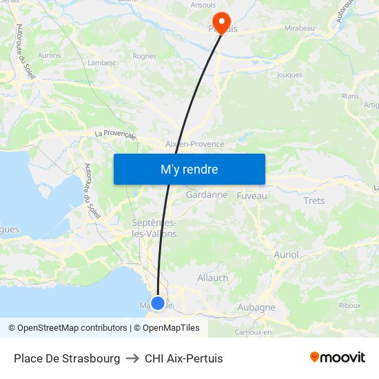 Place De Strasbourg to CHI Aix-Pertuis map