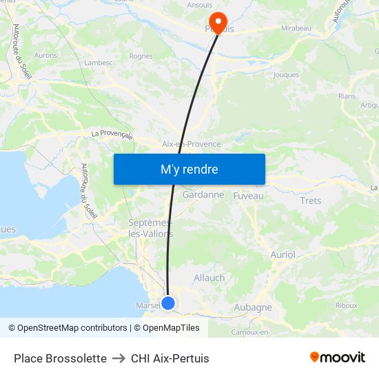Place Brossolette to CHI Aix-Pertuis map